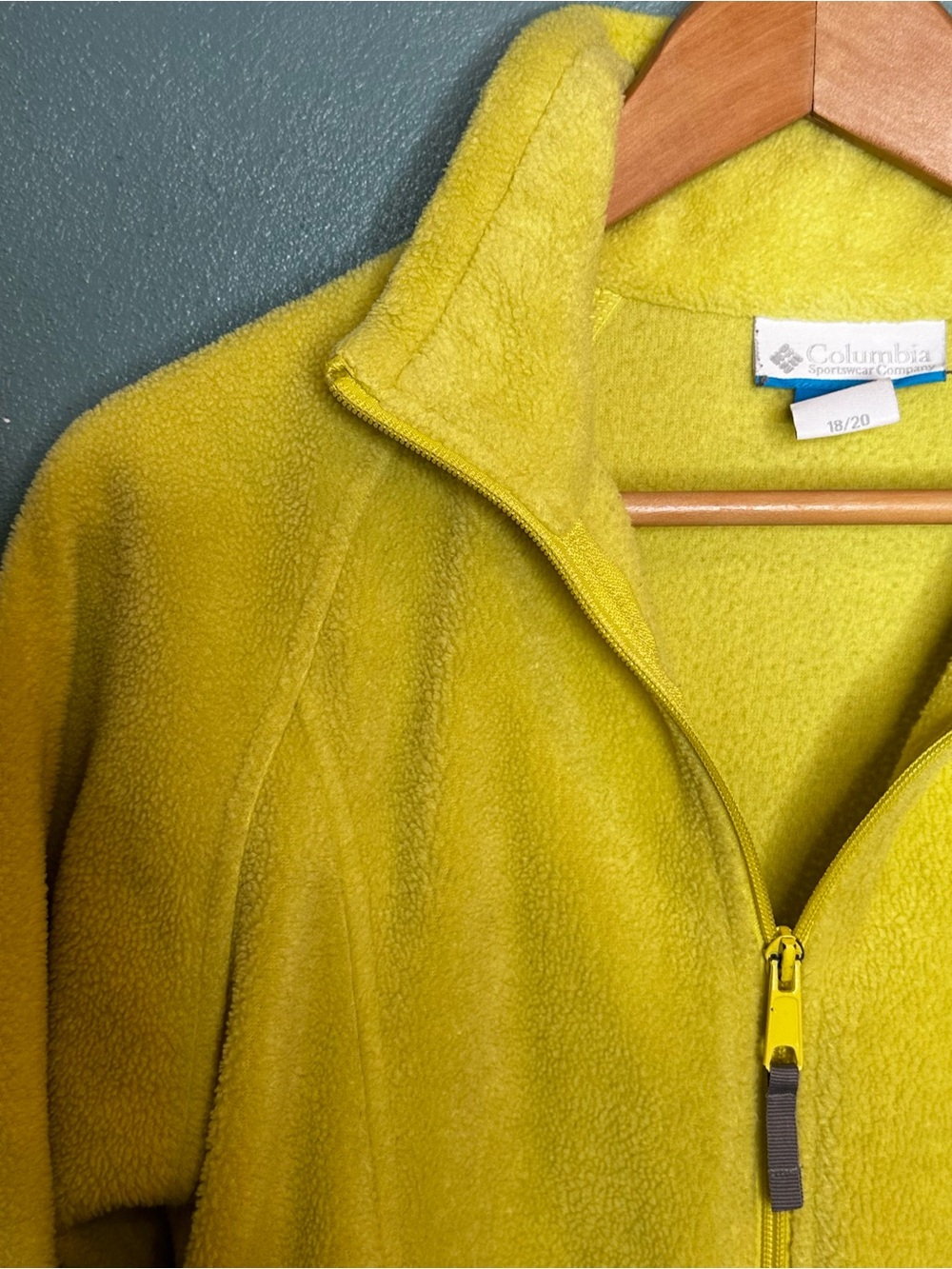 Columbia youth 18/20 XL Yellow Full-Zip Fleece Jacket - Picture 4 of 8